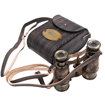 Lornetka Mosiężna Retro w Skórzanym Etui z Możliwością Personalizacji Grawerem