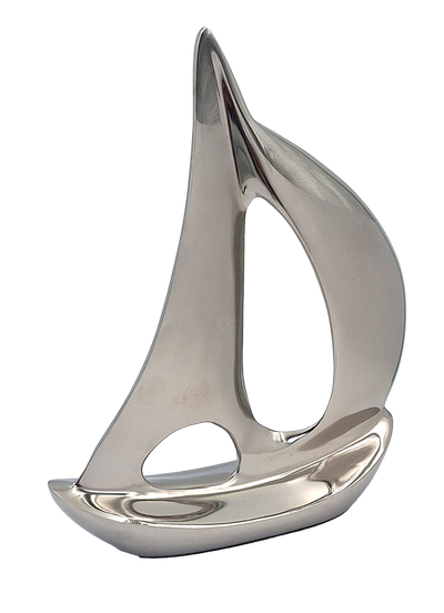 Elegancki metalowy model jachtu 36 cm z możliwością personalizacji grawerem