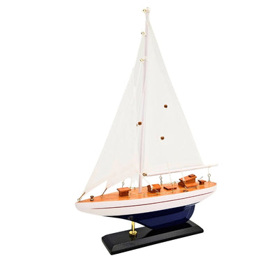 Drewniany Model Jachtu Wysokość 42 cm z Możliwością Personalizacji Grawerem