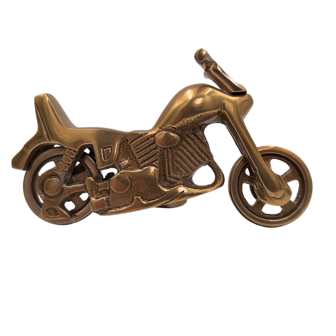 Motocykl Model Metalowy N-2960 z Aluminium w Antycznym Mosiądzu – Personalizowany Grawer na Prezent, Wymiary 17,5 x 10 cm