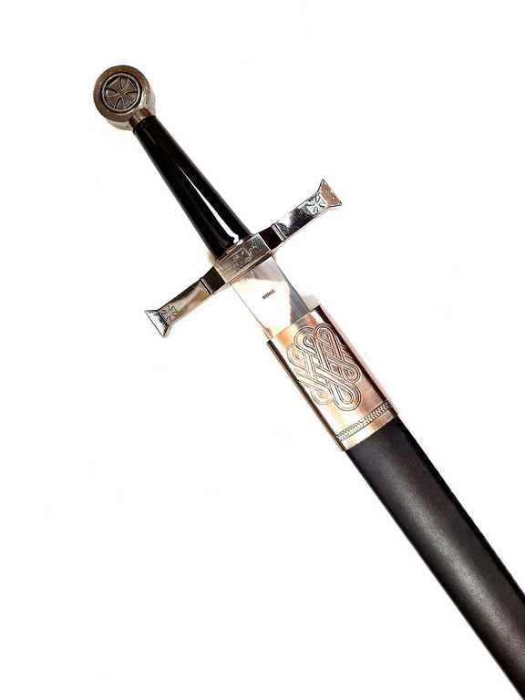 Ocelový rytířský meč 84 cm v pochvě - replika SW-114 s možností personalizace gravírováním