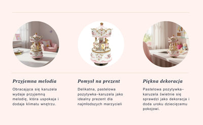 Karuzela Pozytywka Pastelowa MP-333 z Grawerem