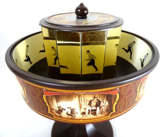 Praxinoscop cinematograf miniatural din secolul al XIX-lea, cu personalizare prin gravură
