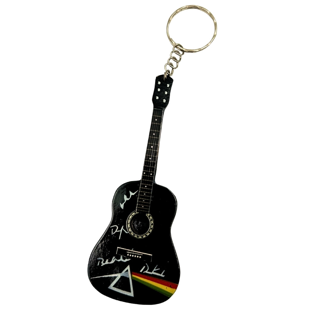 Brelok do kluczy w kształcie gitary z drewna w stylu Pink Floyd - Tribute - DSOM