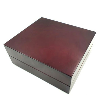 Drewniane Pudełko Prezentowe 14 x 16 x 6,7 cm w Kolorze Ciemnowiśniowym z Filcową Wkładką i Możliwością Personalizacji Grawerem