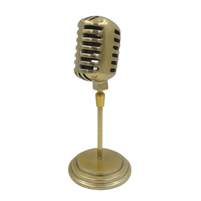 Statuetka retro mikrofon s možností personalizace gravírováním, zlatá, 25 cm