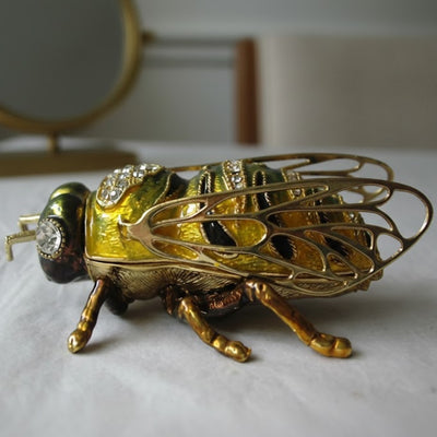 Exclusive Bee Jewelry Box with Crystals and Personalized Engraving