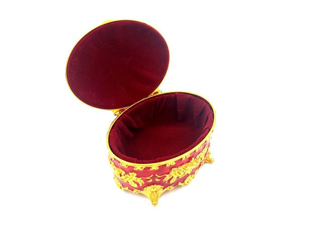 Oval Metal Jewelry Box OVA with Engraving