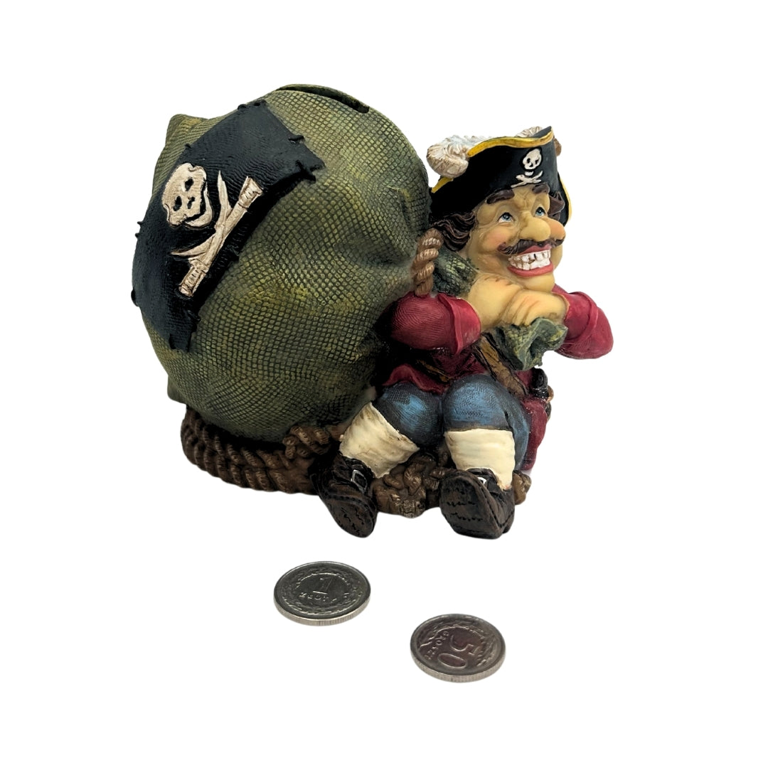 Decorative Pirate Treasure Piggy Bank 14 cm with customizable engraving