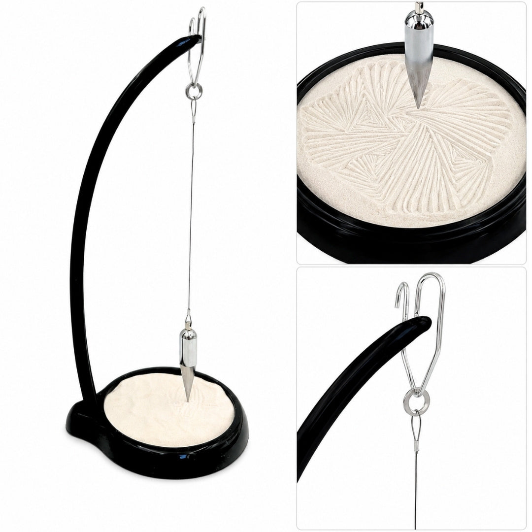 Wahadło Piaskowe Sand Pendulum z Grawerem - Inspirująca Dekoracja 38cm z Kinetycznym Piaskiem