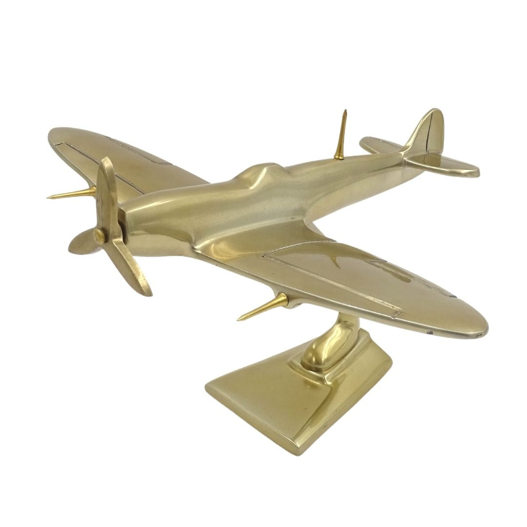 Model stíhačky Spitfire z hliníku ve zlaté barvě s možností personalizace gravírováním