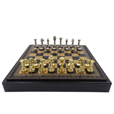 Ekskluzywne Mosiężne Szachy Italfama 28x28 cm z Personalizacją Graweru