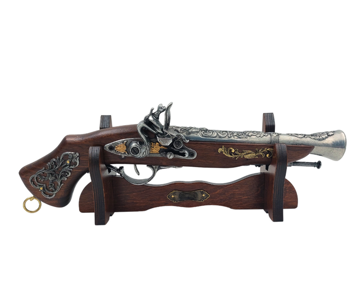 Large Italian Pistol on Stand with Personalized Engraving Option