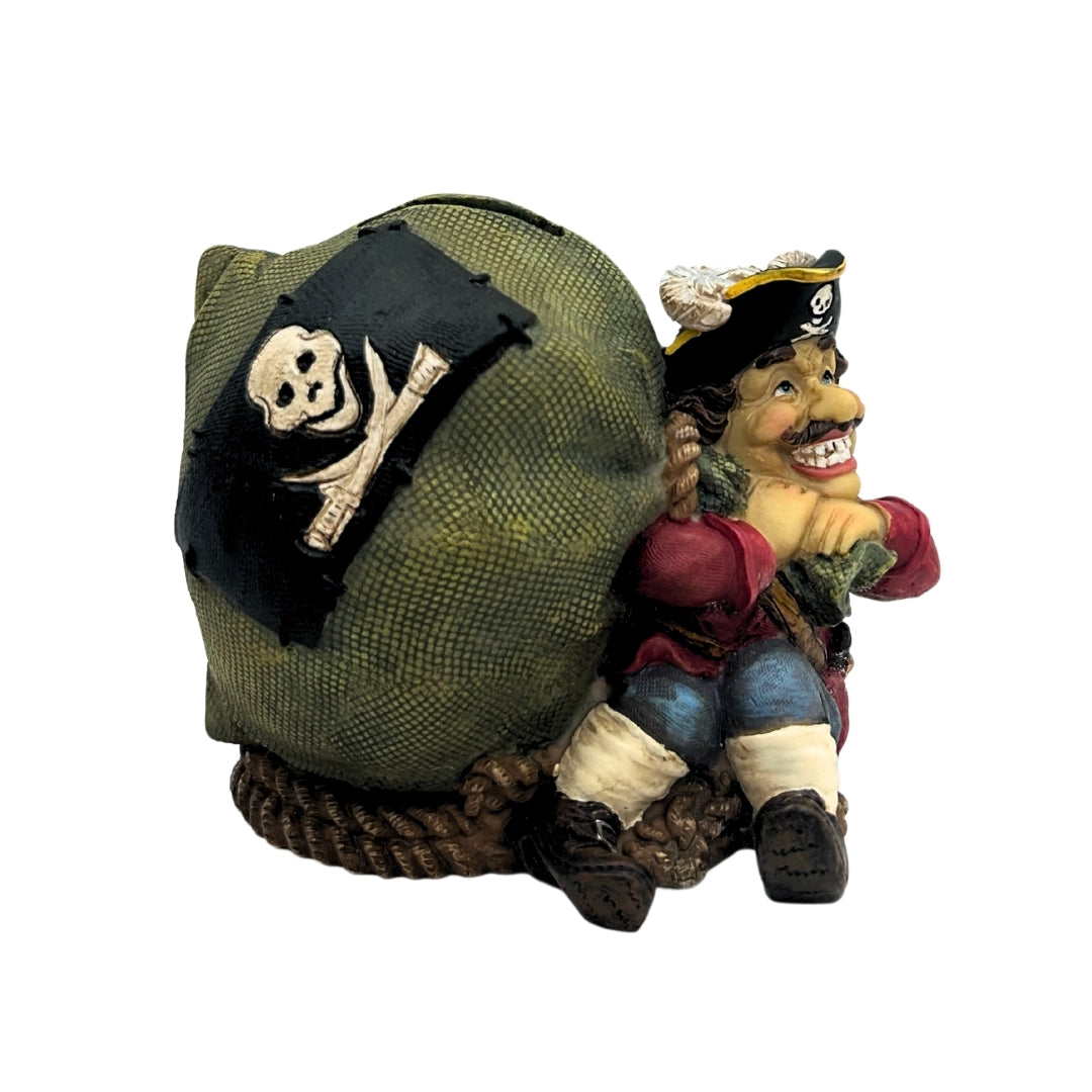 Decorative Pirate Treasure Piggy Bank 14 cm with customizable engraving