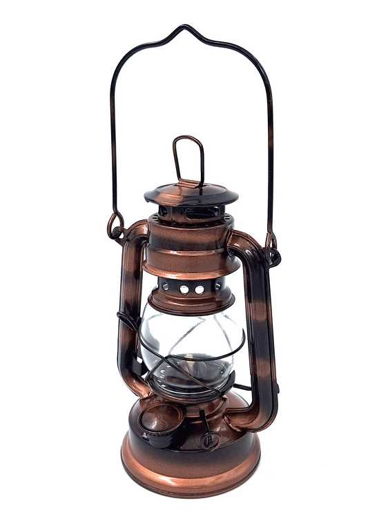 Stylowa Lampa Naftowa Żeglarska Retro DT245F z Możliwością Personalizacji Grawerem, Idealna na Prezent, Wykonana z Szkła i Blachy, Wysokość 19 cm, Marynistyczny Design