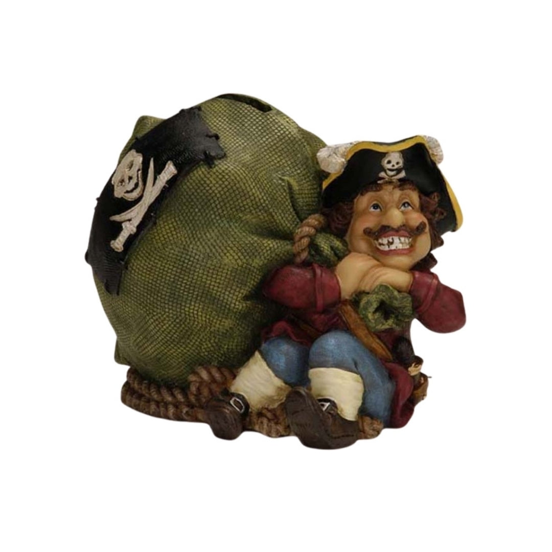 Decorative Pirate Treasure Piggy Bank 14 cm with customizable engraving