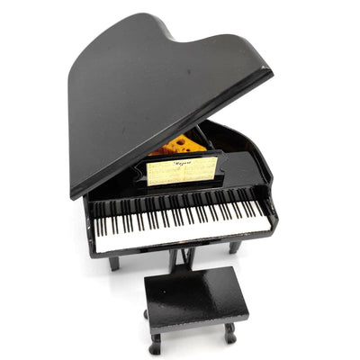 Mini fortepian z możliwością personalizacji grawerem, czarny, ręcznie wykonany z balsy, skala 1:10, idealny na prezent dla pianistów i miłośników muzyki, wysokość 8 cm