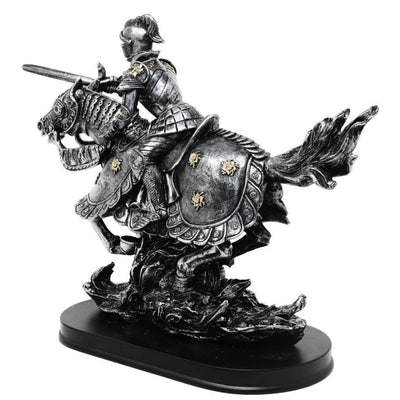 Figurka Rycerz na Koniu 31cm – Ręcznie Malowana Polyresin z Możliwością Personalizacji Graweru