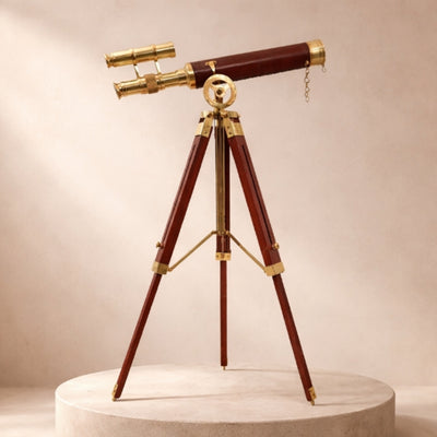 Lunetă pe trepied din alamă 57 cm, cu posibilitate de personalizare prin gravură