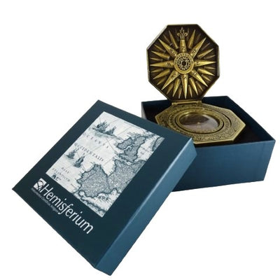Busolă magnetică exclusivistă Cardan H43, din alamă și lemn, cu gravură personalizată