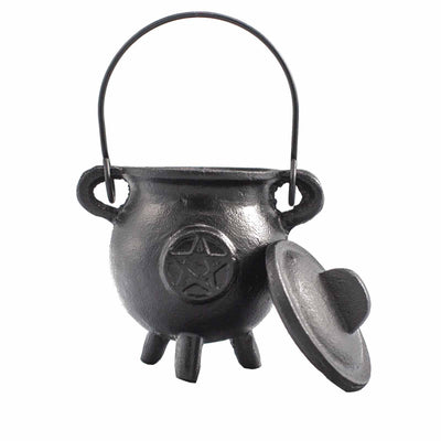 Ceaun ritualic din fier cu pentagon 6.5x13cm