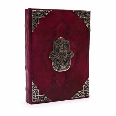 Hefty Red Tan Book z dekoracją Hamsa
