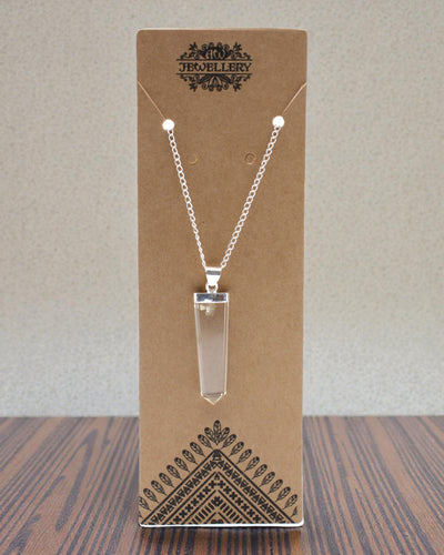 Crystal Ray – Pandantiv plat din cristal de stâncă, în șlefuire de cristal