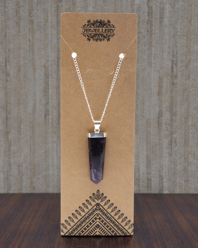 Violet Ray – Płaski Wisior z Ametystu w Szlifie Kryształu