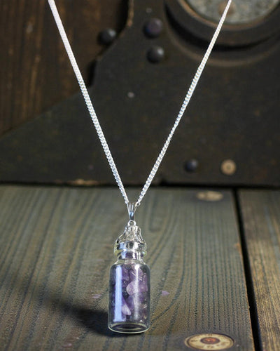 Bottled Gemstone Necklace - Amethyst