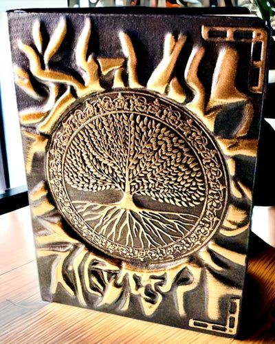 Вінтажний Щоденник "Дерево Життя" A6 - Елегантна Тиснена Обкладинка зі Штучної Шкіри, 100 Аркушів