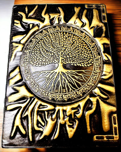 Вінтажний Щоденник "Дерево Життя" A6 - Елегантна Тиснена Обкладинка зі Штучної Шкіри, 100 Аркушів