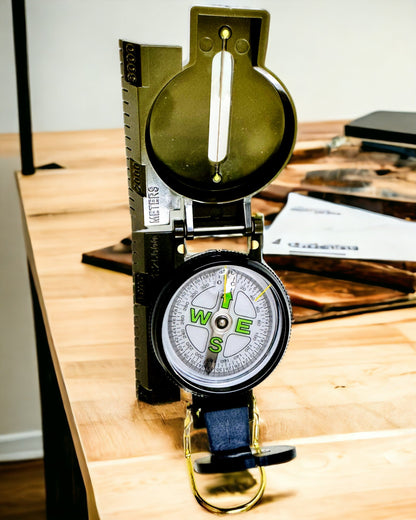 High Precision Waterproof Compass in Army Green Color – Reliable in Navigation, Engraving Option Available