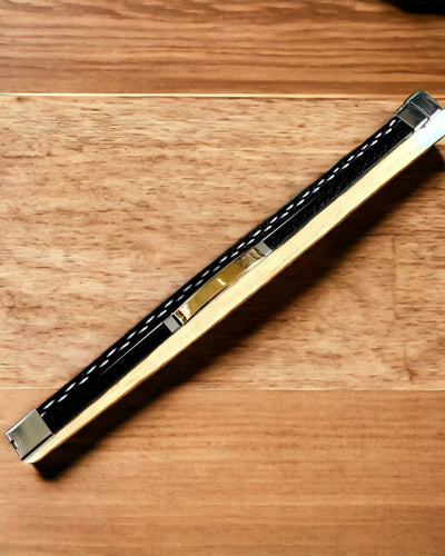 Brățară Sport din Piele PU și Oțel Inoxidabil cu Posibilitate de Gravare – 3 Culori