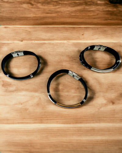 Brățară Sport din Piele PU și Oțel Inoxidabil cu Posibilitate de Gravare – 3 Culori