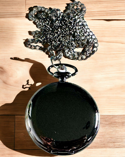 Ceas de buzunar negru „Klasyczny Elegans” cu posibilitate de gravare