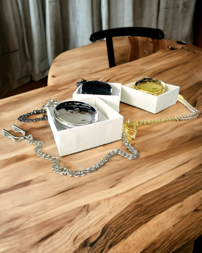 Golden Color Pocket Watch with Engraving Option