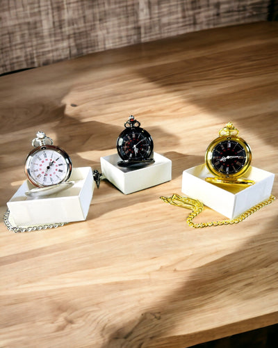 Golden Color Pocket Watch with Engraving Option