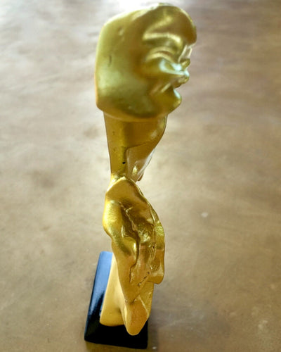 "Elegance in Stone" Figurine, gold color - 13.5 cm height, Decorative with Engraving Option