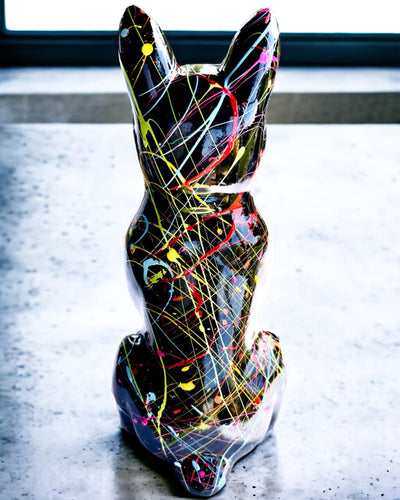 Kolorowy Psiak Artystyczny - Bulldog francez pictat manual, personalizare cu gravură, ideal pentru cadou