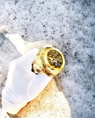 Kompasso Brown - Laska na procházky - Dřevěná Ručně Vyřezávaná - Exkluzivní Edice s Možností Gravírování