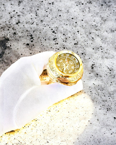 Kompasso Brown - Laska na procházky - Dřevěná Ručně Vyřezávaná - Exkluzivní Edice s Možností Gravírování