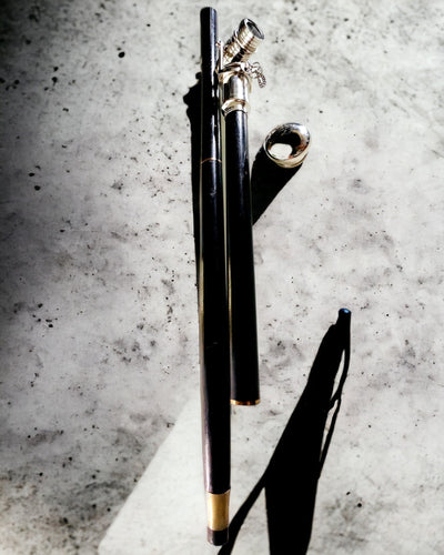 ТРОСТИНА ДЛЯ ХОДЬБИ З РУЧКОЮ З ФУНКЦІЄЮ ПІДЗОРНОЇ ТРУБИ – ЕЛЕГАНТНА І МОДНА, 95 СМ - капітанський "Navigator's Crest"