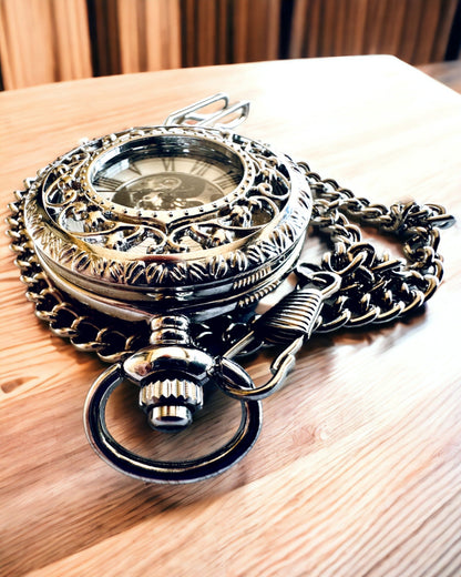 Ceas de buzunar argintiu "Vintage Elegance" cu posibilitatea de personalizare prin gravură