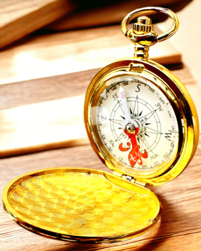 Kompas Wędrowiec z Opcją Grawerowania - kolor złoty