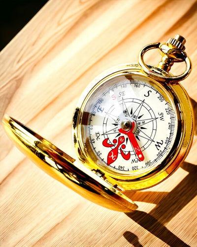 Kompas Wędrowiec z Opcją Grawerowania - kolor złoty