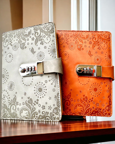 Exkluzivní zápisník, PU kůže, A5 s číselným zámkem - "Secret Journal", personalizace gravírováním