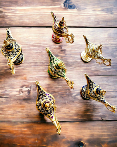 Small 4 cm Magic Aladdin Lamp, keychain, 6 color variants - Enchanted Memories, personalization with engraving