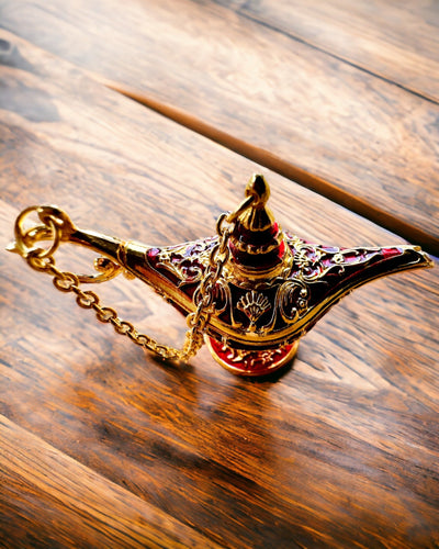Small 4 cm Magic Aladdin Lamp, keychain, 6 color variants - Enchanted Memories, personalization with engraving