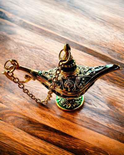 Small 4 cm Magic Aladdin Lamp, keychain, 6 color variants - Enchanted Memories, personalization with engraving