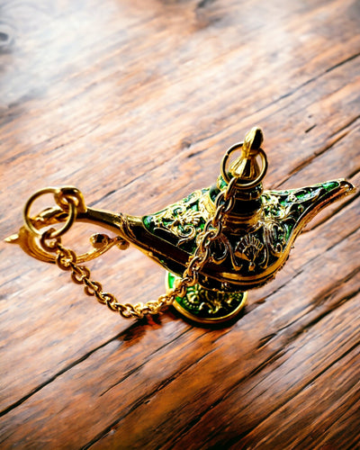 Small 4 cm Magic Aladdin Lamp, keychain, 6 color variants - Enchanted Memories, personalization with engraving